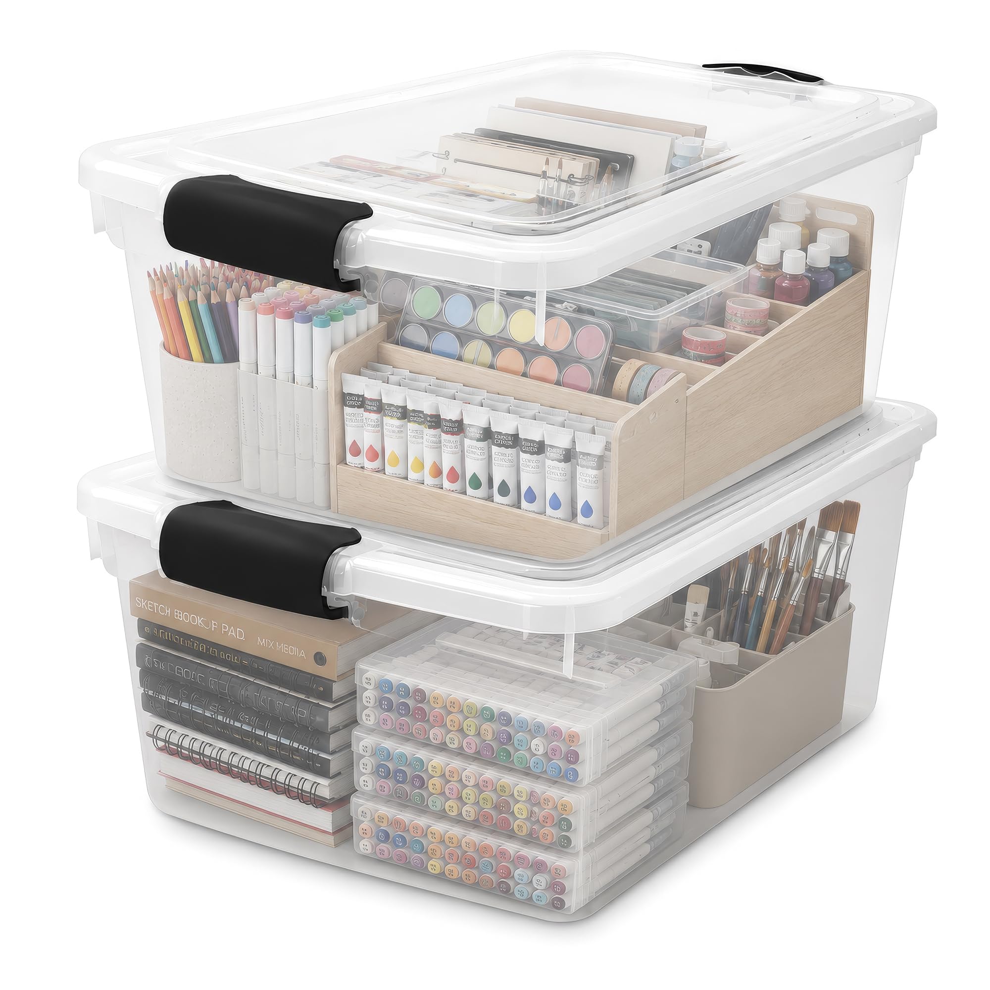 Amazon.com: HOMZ Clear Plastic Storage Bin with Secure Latch, 64